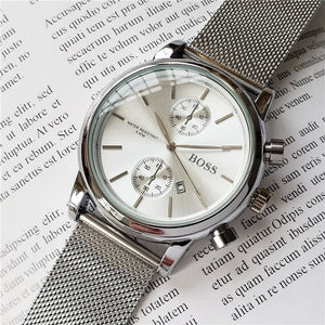 2019 quality men BOSS wristwatch 43mm steel Mesh Watches